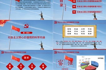 原创学习贯彻社会主义核心价值观党建党课PPT--含讲稿