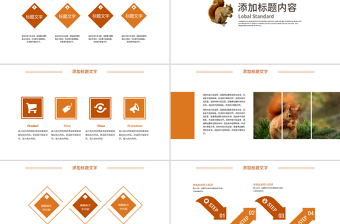 2022动物松鼠吃松果保护动物动态PPT实景创意语文教学课件模板