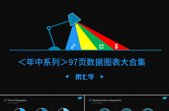 高端扁平化关系列表数据图表合集ppt模版-含多个ppt元素