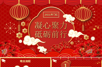 2021牛年开门红凝心聚力砥砺前行年终盛典企业年会PPT模板