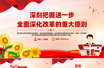 把握进一步全面深化改革的重大原则PPT党建风学习教育党课课件