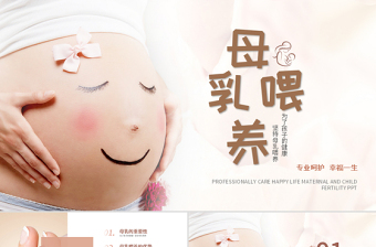 原创准妈妈母乳喂养知识培训亲子母婴PPT模板-版权可商用