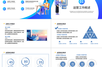 2025运营工作总结PPT蓝色商务风企业个人工作汇报计划通用模板