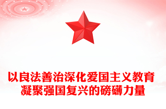 以法治促爱国主义聚复兴力量ppt实用党建风爱国主义教育专题党课课件(讲稿)