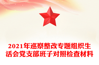 2021年巡察整改专题组织生活会党支部班子对照检查材料