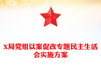 X局党组以案促改专题民主生活会实施方案