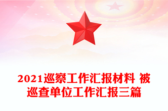 2021巡察工作汇报材料 被巡查单位工作汇报三篇