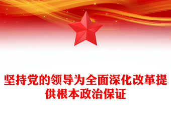 新时代全面深化改革的实践与启示述评之二PPT大气简洁坚持党的领导为全面深化改革提供根本政治保证党课(讲稿)