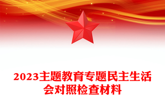 2023主题教育专题民主生活会对照检查材料