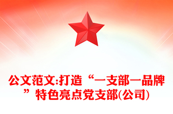 公文范文:打造“一支部一品牌”特色亮点党支部(公司)