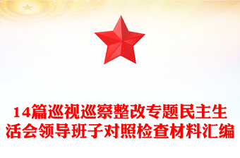 14篇巡视巡察整改专题民主生活会领导班子对照检查材料汇编