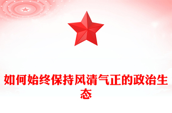 如何始终保持风清气正的政治生态PPT简洁精美严肃党内政治生活净化党内政治生态党课课件(讲稿)