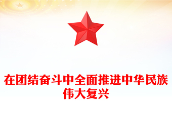 2023在团结奋斗中全面推进中华民族伟大复兴PPT大气党建风深入学习宣传贯彻党的二十大精神主题专题党课课件(讲稿)