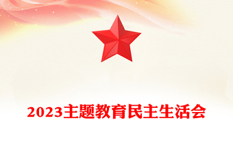 2023主题教育民主生活会PPT红色简洁党员检视问题原因分析及整改措施模板(讲稿)