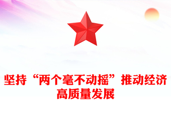 始终坚持“两个毫不动摇”PPT党政风党员干部学习教育党课课件(讲稿)