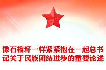 红色大气像石榴籽一样紧紧抱在一起PPT总书记谈民族团结进步微党课(讲稿)