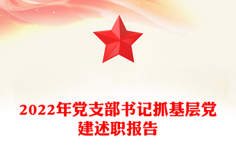 2022年党支部书记抓基层党建述职报告