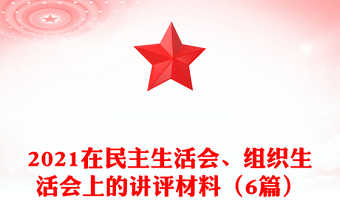 2021在民主生活会、组织生活会上的讲评材料（6篇）