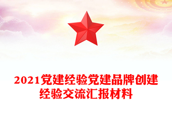 2021党建经验党建品牌创建经验交流汇报材料