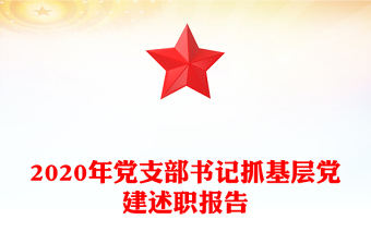 2020年党支部书记抓基层党建述职报告