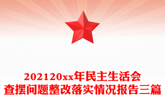 202120xx年民主生活会查摆问题整改落实情况报告三篇