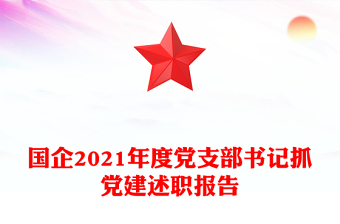 国企2021年度党支部书记抓党建述职报告