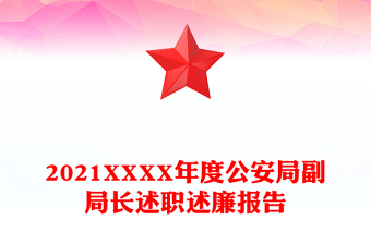 2021XXXX年度公安局副局长述职述廉报告