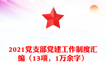 2021党支部党建工作制度汇编（13项，1万余字）