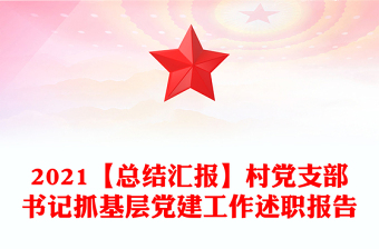 2021【总结汇报】村党支部书记抓基层党建工作述职报告