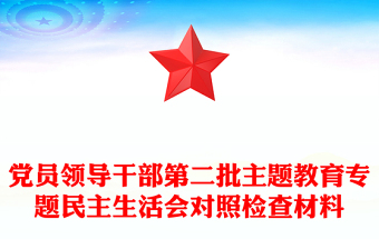 党员领导干部第二批主题教育专题民主生活会对照检查材料