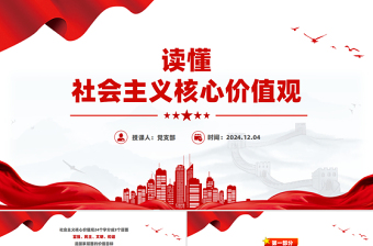 2024社会主义核心价值观解读PPT课件模板