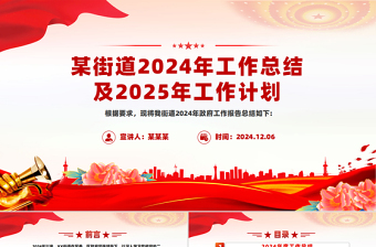 2024基层党建汇报PPT街道年终工作总结及2025年工作计划模板