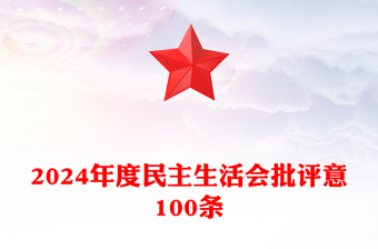 2024年度民主生活会批评意100条范例