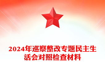 2024年巡察整改专题民主生活会对照检查材料汇总