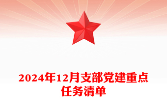 2024年12月支部党建重点任务清单模板