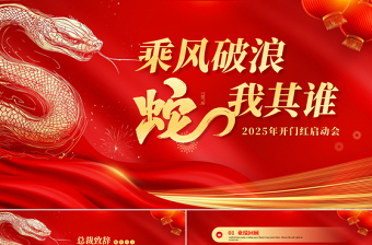 创意精美2025蛇年开门红启动会PPT企业公司通用模板