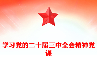 学习党的二十届三中全会精神党课范例