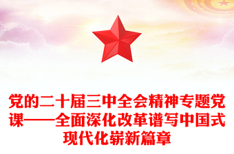 党的二十届三中全会精神专题党课——全面深化改革谱写中国式现代化崭新篇章范例