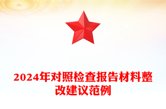 2024年对照检查报告材料整改建议范例模板