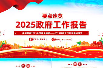 2025政府工作报告要点速览PPT学习全国两会精神党课课件