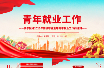 简洁风关于做好2025年高校毕业生等青年就业工作的通知PPT课件下载