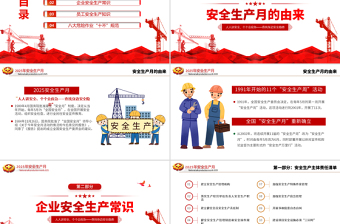 2025年安全生产月宣传教育课件PPT简洁风人人讲安全个个会应急查找身边安全隐患课件