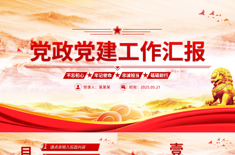 简洁风2025党政党建工作汇报PPT模板下载