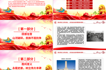 1945-2025纪念抗日战争胜利80周年PPT铭记历史吾辈自强党课下载
