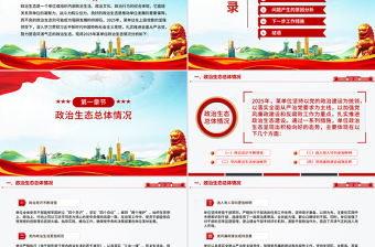 2025单位政治生态分析报告PPT党建工作汇报模板