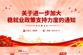 2025进一步加大稳就业政策支持力度的通知PPT模板下载