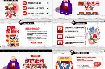 6月26日国际禁毒日PPT创意风识毒防毒禁毒宣传课件