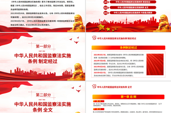 2025《中华人民共和国监察法实施条例》PPT大气精美法律法规专题课件下载