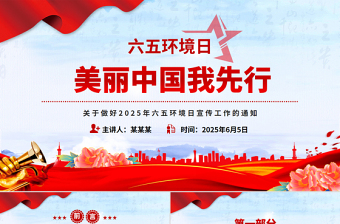 简约风关于做好2025年六五环境日宣传工作的通知PPT美丽中国我先行课件