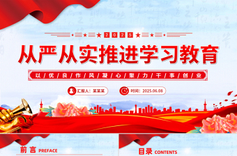 2025从严从实推进学习教育PPT大气创意主题教育课件